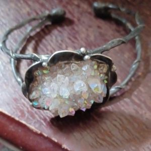 Angel aura adjustable bangle bracelet